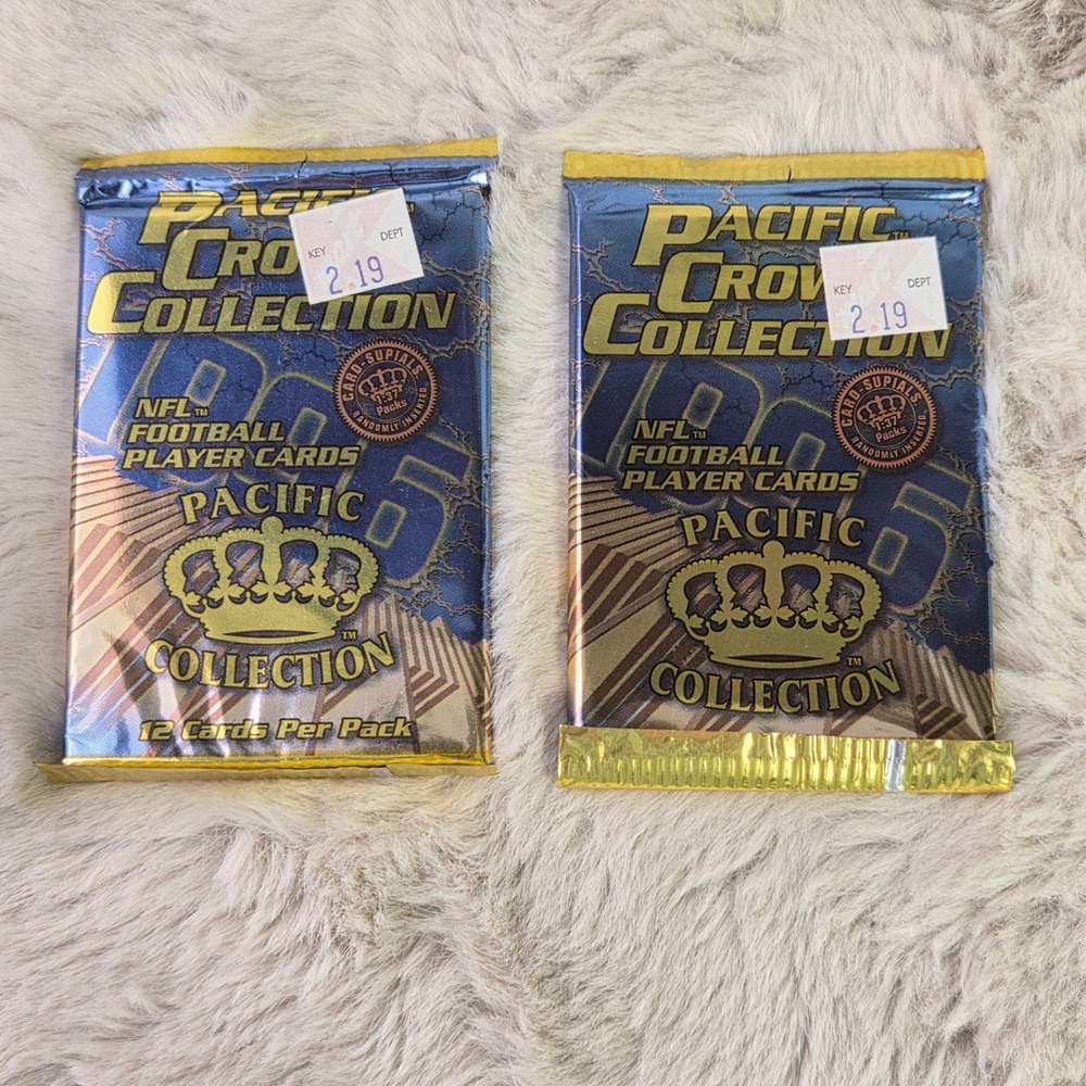 Lot of 2 1996 Pacific Crown Collection NFL Football Card Packs Sealed 12 Cards